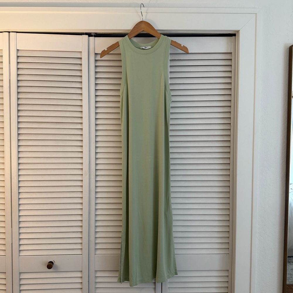 Double Zero Light Green Modal Sand Washed Midi Dress S